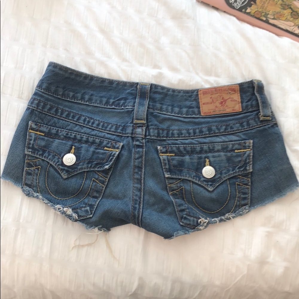 True religion denim short shorts
